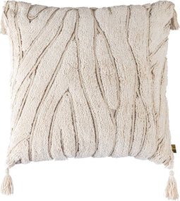 PTMD Zalie Natural Cottoncushion Zebra Fringes Square L