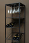 PTMD Zalig Black Iron Winerack Glasses And Bottles Rect