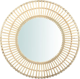 PTMD Zandor Natural bamboe spiegel rond groot