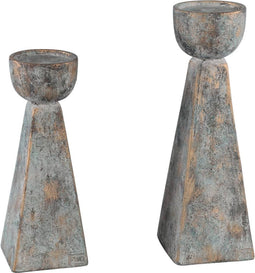 PTMD Zavis Kandelaar - 12 x 12 x 37 cm - Cement - Grijs