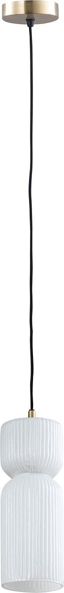 PTMD Zhen White embossed rib glass hanging lamp L