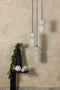 PTMD Zhen White embossed rib glass hanging lamp L