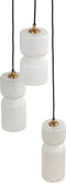 PTMD Zhen White embossed rib glass multi hanging lamp