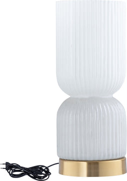 PTMD Zhen White embossed rib glass table lamp M