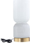 PTMD Zhen White embossed rib glass table lamp M