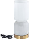 PTMD Zhen White embossed rib glass table lamp M