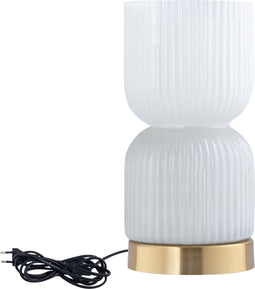 PTMD Zhen White embossed rib glass table lamp S