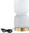 PTMD Zhen White embossed rib glass table lamp S