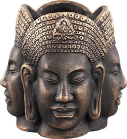 PTMD Zio Bloempot - 30 x 30 x 30 cm - Cement - Bruin