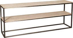 PTMD Zoah Black Travertine Double Level Sidetable