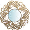 PTMD Zolas Gold Metal Wall Mirror Flower Frame Round