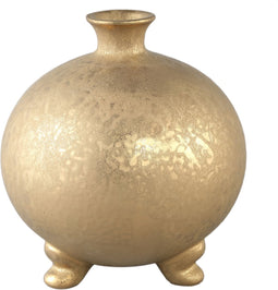PTMD Zoran Gold ceramic glazed bottle pot bulb on footL