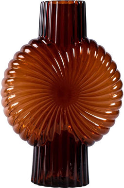 PTMD Zugar Ronde Vaas - 27 x 13 x 40 cm - Glas - Bruin