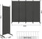 Woltu Paravent Ruimteverdeler & Privacy Scherm 4-Delig Donkergrijs - 223 x 177 cm - Opvouwbare