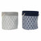 Mand DKD Home Decor 8424001856428 Laken Grijs Polyester Wit Marineblauw Boho Blad van een plant (...
