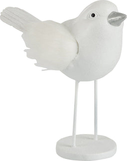 J-Line figuur Vogel - polyresin/imitatiebont - wit - large