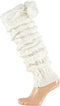 Beenwarmer - Nepbont met Pompon - Wit