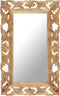 vidaXL - Spiegel - handgesneden - 80x50 - cm - massief - mangohout - bruin
