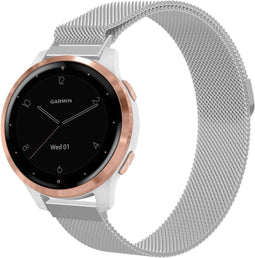 iMoshion Milanees magnetisch 18 mm bandje - Geschikt voor Garmin Vivoactive 4s / 3s – Garmin Venu 2s – Garmin Vivomove 3s – Fossil Gen 6 / 5e - Zilver