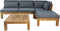 Tuin loungeset Aruba 5 delig + hoek (incl. kussens) - Donkergrijs - Teak