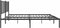 vidaXL - Bedframe - met - hoofdbord - metaal - zwart - 135x190 - cm