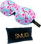 SMUG 3D Slaapmasker met Opbergzakje - 100% Verduisterend - Ergonomisch Oogmasker - Cherry Blossom Print