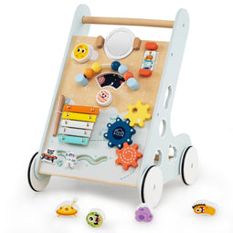 coast Baby Loopwagen - Houten 8-in-1 Activiteitencentrum - Groen - 35 x 33 x 47 cm