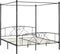 vidaXL - Hemelbedframe - metaal - zwart - 200x200 - cm