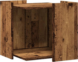 vidaXL - Kattenbakkast - 53x53x51 - cm - bewerkt - hout - oud - houtkleurig