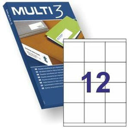 Stickers/etiketten MULTI 3 70 x 67,7 mm A4 100 Lakens