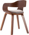 vidaXL - Eetkamerstoel - gebogen - hout - en - stof - taupe