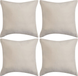 vidaXL - Kussenhoezen - 4 - stuks - beige - imitatie - suède - 40x40 - cm - polyester