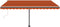 vidaXL - Luifel - handmatig - uittrekbaar - met - LED - 400x300 - cm - oranje - en - bruin
