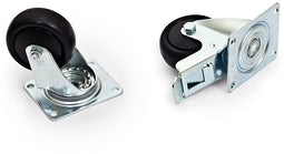 Triton RAX-MS-X81-X1 - Castor set - 2x2x rem - Zwart/Zilver (2 stuks)