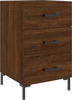 vidaXL - Nachtkastje - 40x40x66 - cm - bewerkt - hout - bruin - eikenkleur
