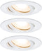 Paulmann Nova Plus - Inbouwset LED 3x7W GU10 - Dimbaar IP65 - Wit mat (set van 3)