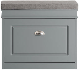 SoBuy FSR82-K-HG - Schoenenbank met Klep en Zitkussen - Grijs 61x24x51 cm