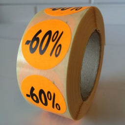 Klika - Etiket fluor oranje 27mm -60% 500 - 40 stuks