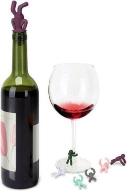 Umbra glasmarkers en wijnstop mannetjes Drinking Buddy