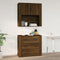 vidaXL - Wandkast - 80x33x80 - cm - bewerkt - hout - bruin - eikenkleur