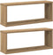 vidaXL - Wandschappen - kubus - 2 - st - 60x15x23 - cm - hout - artisanaal - eiken