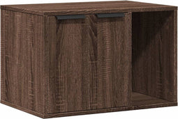vidaXL - Kattenbakkast - 60x40x40 - cm - bewerkt - hout - bruin - eikenkleurig