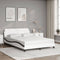 vidaXL - Bedframe - met - hoofdbord - kunstleer - wit - en - zwart - 140x190 - cm