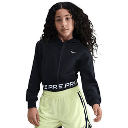 Nike Pro Fleece set - Hoodie + Joggingbroek - Dri-FIT - Zwart/Wit - M Kids (meisjes)