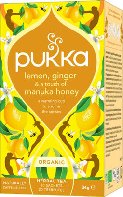 Pukka Lemon, Ginger and a touch of Manuka Honey - 4 x 20 theezakjes - voordeelverpakking