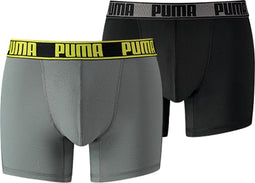 PUMA Active Style Boxershort - 2-pack - Zwart/Grijs - Maat L