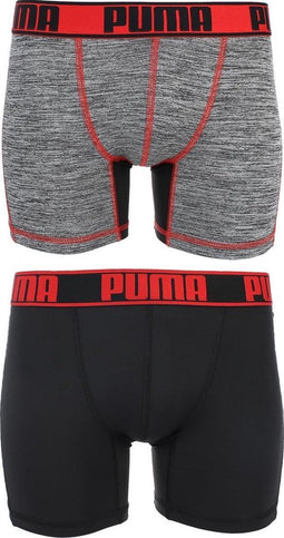 PUMA Active Style Grizzly Sport Boxershort - 2-pack - Grijs/Zwart - Maat XL