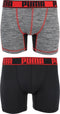 PUMA Active Style Grizzly Sport Boxershort - 2-pack - Grijs/Zwart - Maat XL
