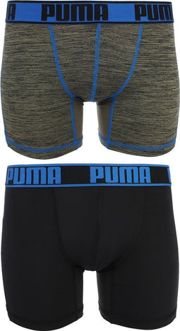 PUMA Active Style Grizzly Sport Boxershort - 2-pack - Olijf/Zwart - Maat M