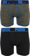 PUMA Active Style Grizzly Sport Boxershort - 2-pack - Olijf/Zwart - Maat M